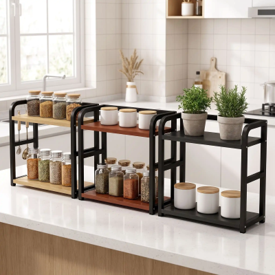 Étagère à épices choix de 3 couleurs de bois pour tous les décors